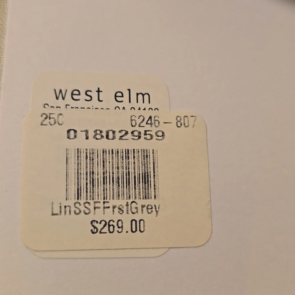 ❤️BUY 2 GET 1 FREE West Elm European Flax Linen Sheet Set,Full,Frost Gray,$269